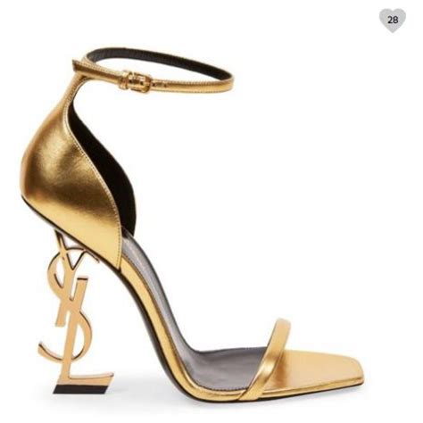 ysl high heels gold